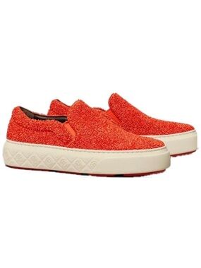 TORY BURCH LADYBUG SLIP-ON SNEAKER 🐞 SIZE 10 EUC PIPER RED